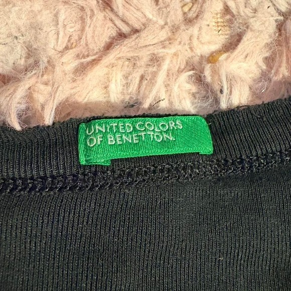 Vintage United Colors Of Benetton Rugby Long Sleeve Tee Black Small - Picture 3 of 7